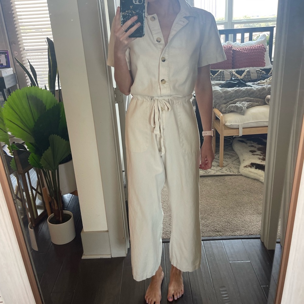 White utility jumpsuit